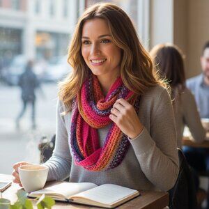 Colorful Knit- Figure 8 Scarf – Cozy, Vibrant, and Full of Personality